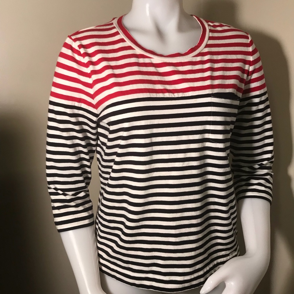Tommy Hilfiger 3/4 Tee Size M red white blue  top